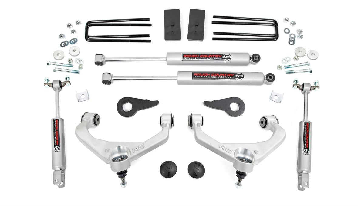 3.5" Rough Country Lift Kit | 2011-2019 Chevy Silverado 2500/3500 & GMC Sierra 2500/3500 4WD/2WD (W/ overload)| Premium N3