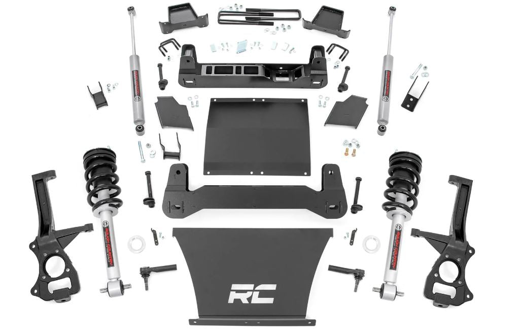 4" Rough Country Lift Kit | 2019-2024 GMC Sierra 1500 AT4 & Trailboss | Lifted Struts Kit
