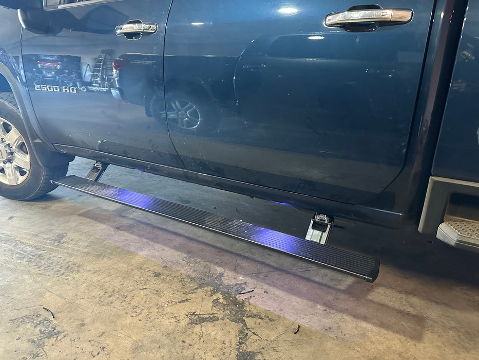 AMP Research Electric Running Boards | 2007-2013 GMC Sierra 2500/3500 crew cab & ext cab