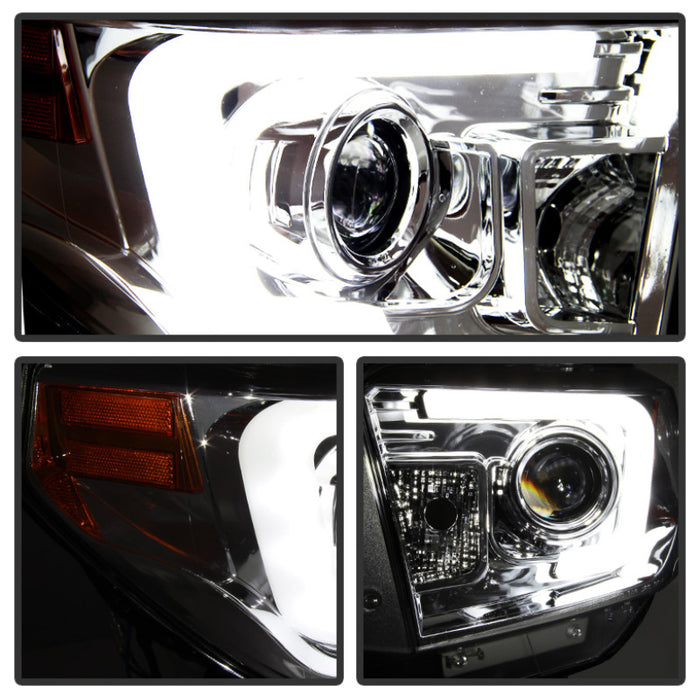 Spyder Toyota Tundra 2014-2016 Projector Headlights Light Bar DRL Chrome PRO-YD-TTU14-DRL-C