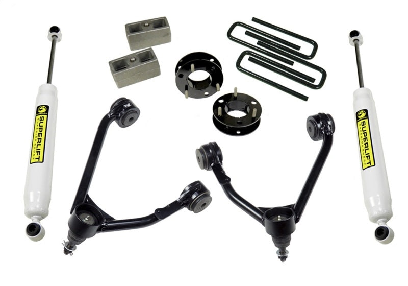 Superlift 14-18 Chevy Silv 1500 2WD 3.5in Lift Kit w/ Alum/Stamped Steel Control Arms & Rear Shocks