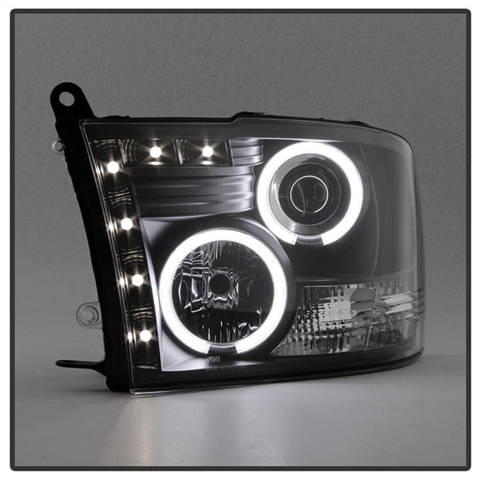 Spyder Dodge Ram 1500 09-14 Projector Headlights Halogen- CCFL Halo LED - Blk PRO-YD-DR09-CCFL-BK