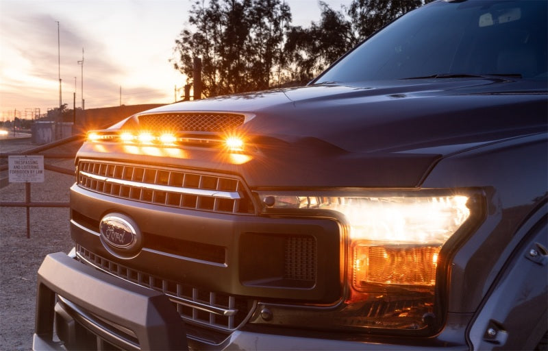 AVS 2019 Chevy Silverado 1500 (Excl. ZR2/LT Trail Boss) Aeroskin Low Profile Hood Shield w/Lgt - Blk