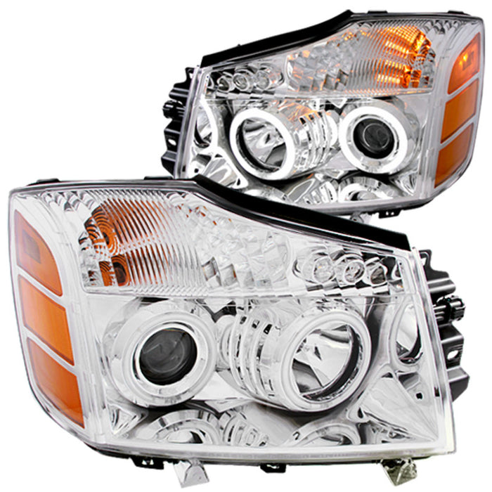 ANZO 2004-2007 Nissan Armada Projector Headlights w/ Halo Chrome (CCFL)