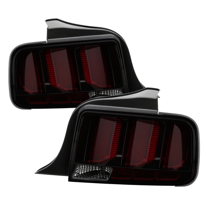 Spyder 05-09 Ford Mustang (Red Light Bar) LED Tail Lights - Smoke ALT-YD-FM05V3-RBLED-SM