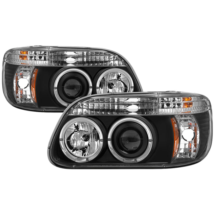 Spyder Ford Explorer 95-01 1PC Projector Headlights LED Halo Blk PRO-YD-FEXP95-HL-1PC-BK
