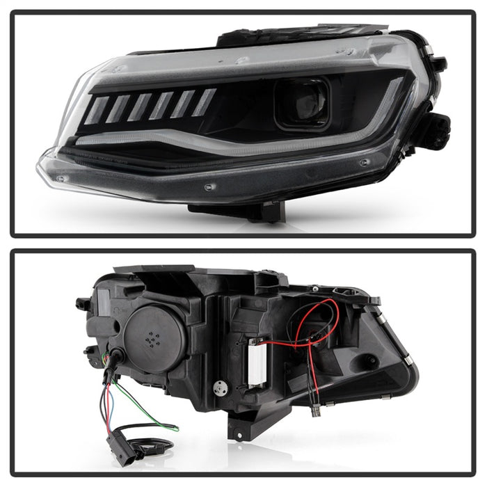 Spyder Chevy Camaro 16-18 (Do Not Fit Halogen) Projector Headlights Black PRO-YD-CCAM16HIDSI-SEQ-BK