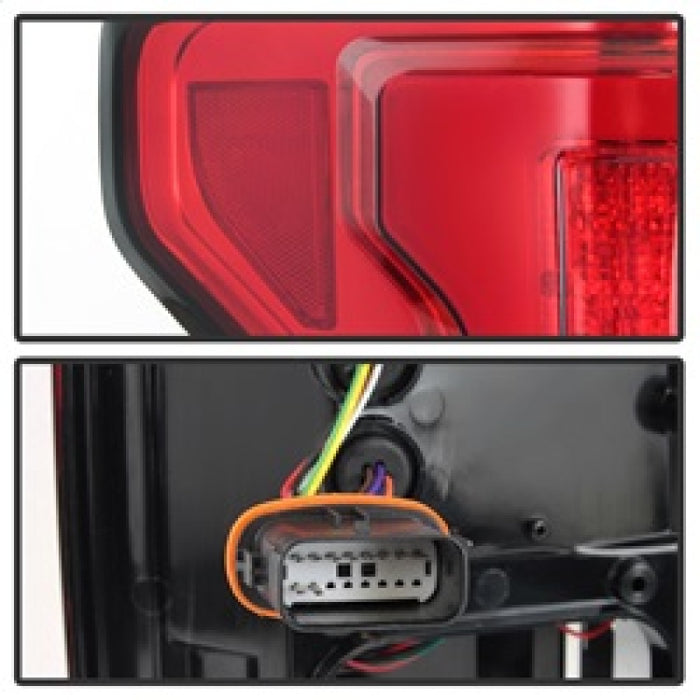Spyder 15-18 Ford F-150 LED Tail Lights (w/Blind Spot) - Red Clear (ALT-YD-FF15015BS-LBLED-RC)