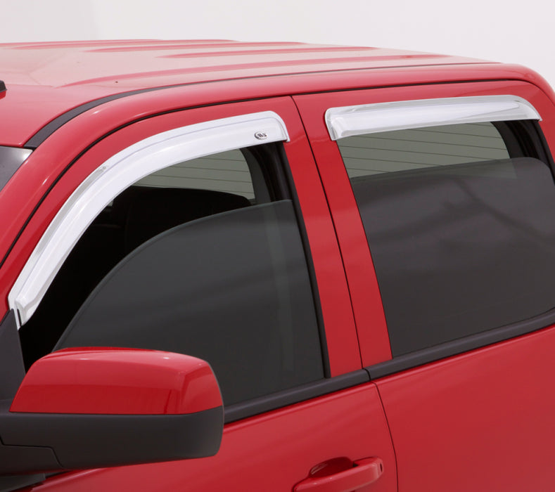 AVS 15-18 Ford F-150 Supercab Ventvisor Outside Mount Front & Rear Window Deflectors 4pc - Chrome