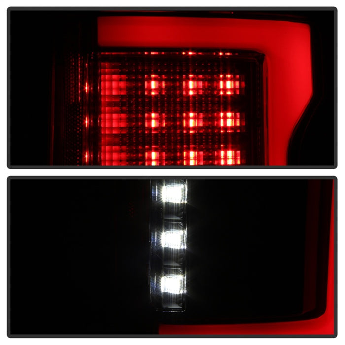 Spyder 15-18 Ford F-150 LED Tail Lights (w/Blind Spot) - Black Smoke (ALT-YD-FF15015BS-LBLED-BSM)
