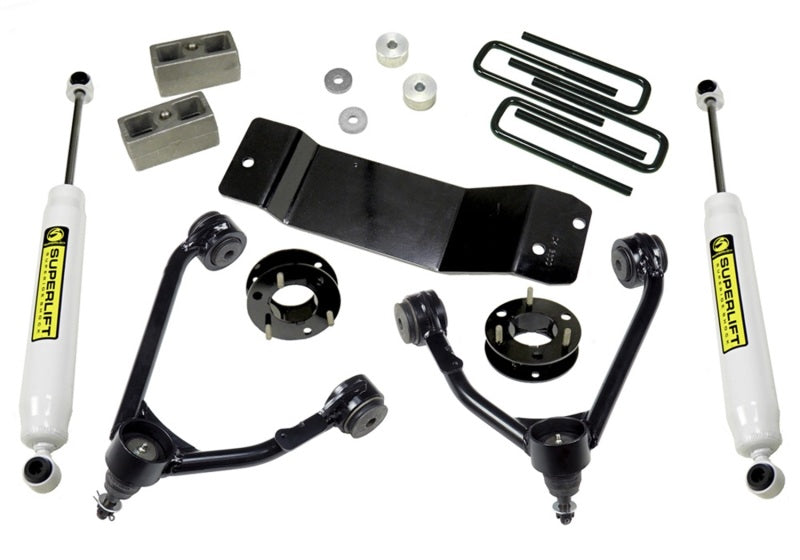 Superlift 14-18 Chevy Silv 1500 4WD 3.5in Lift Kit w/ Alum/Stamped Steel Control Arms & Rear Shocks
