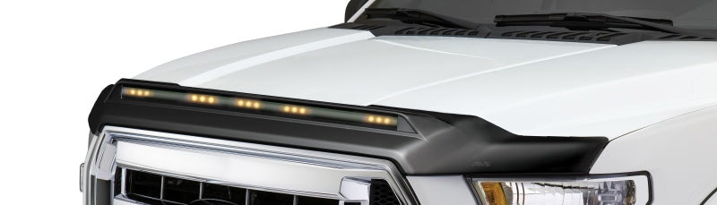 AVS 2014-2018 GMC Sierra 1500 Aeroskin Low Profile Hood Shield w/ Lights - Black