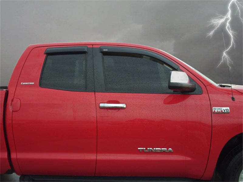 Stampede 2007-2019 Toyota Tundra Extended Crew Cab Pickup Tape-Onz Sidewind Deflector 4pc - Smoke