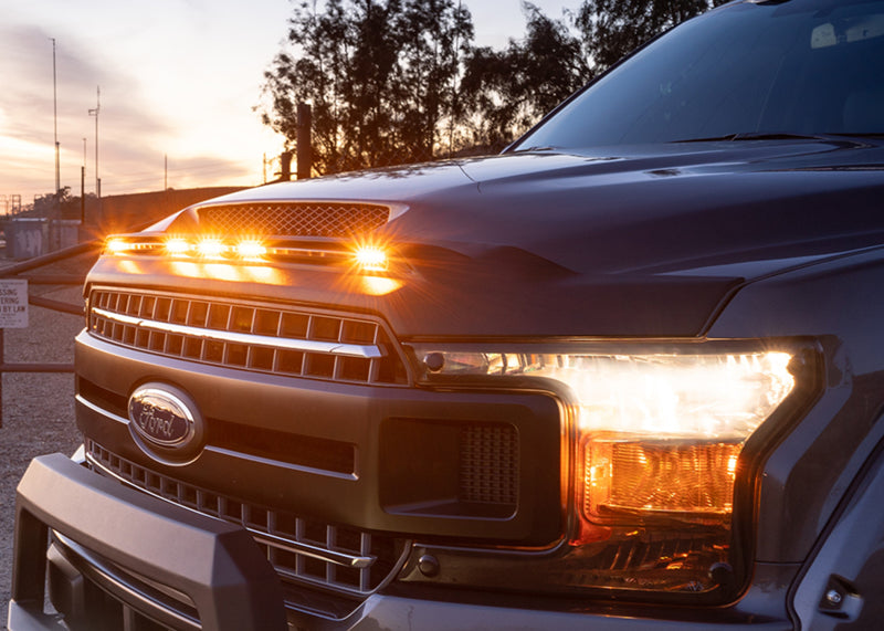 AVS 2019 Chevy Silverado 1500 (Excl. ZR2/LT Trail Boss) Aeroskin Low Profile Hood Shield w/Lgt - Blk