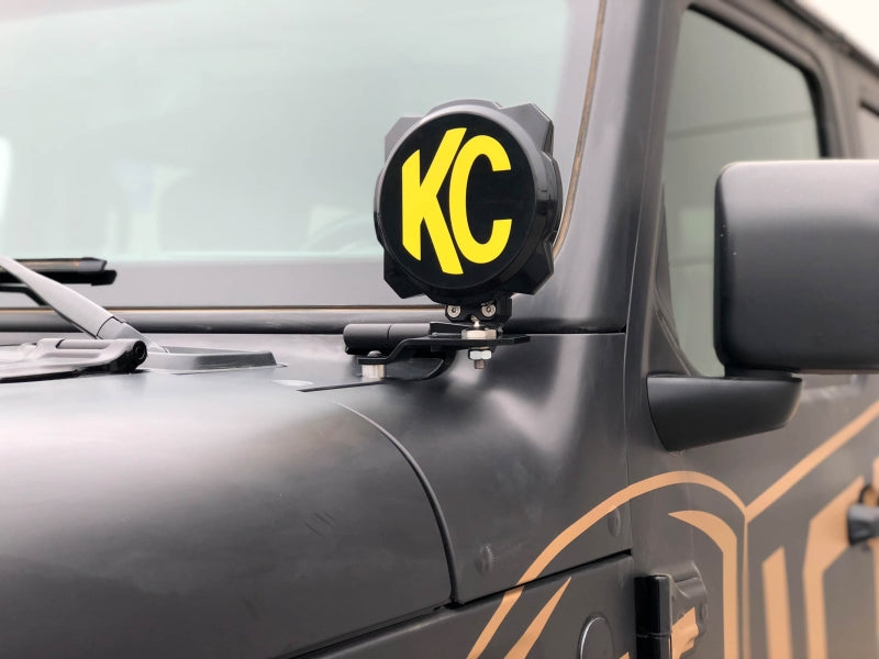 KC HiLiTES Jeep JL/JT A-Pillar/Cowl Mount Kit w/6in. Gravity LED Pro6 Driving Beam Lights