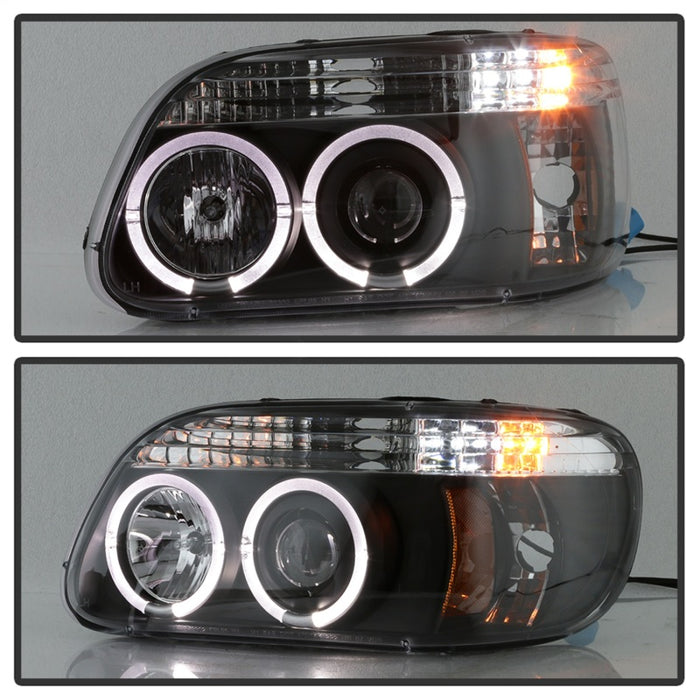 Spyder Ford Explorer 95-01 1PC Projector Headlights LED Halo Blk PRO-YD-FEXP95-HL-1PC-BK