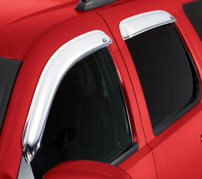 AVS 15-18 Ford F-150 Supercab Ventvisor Outside Mount Front & Rear Window Deflectors 4pc - Chrome