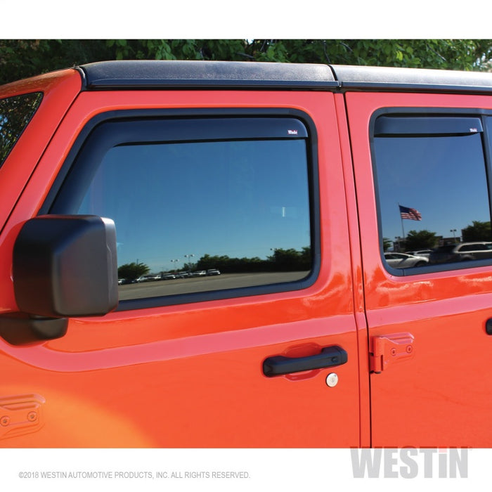 Westin 2018-2019 Jeep Wrangler JL Unlimited Wade In-Channel Wind Deflector 4pc - Smoke