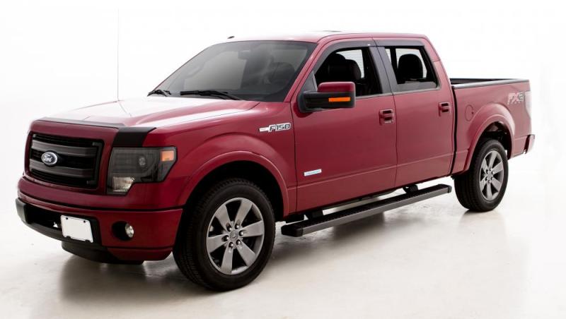 AVS 15-18 Ford F-150 Supercrew Ventvisor & Aeroskin Deflector Combo Kit - Matte Black