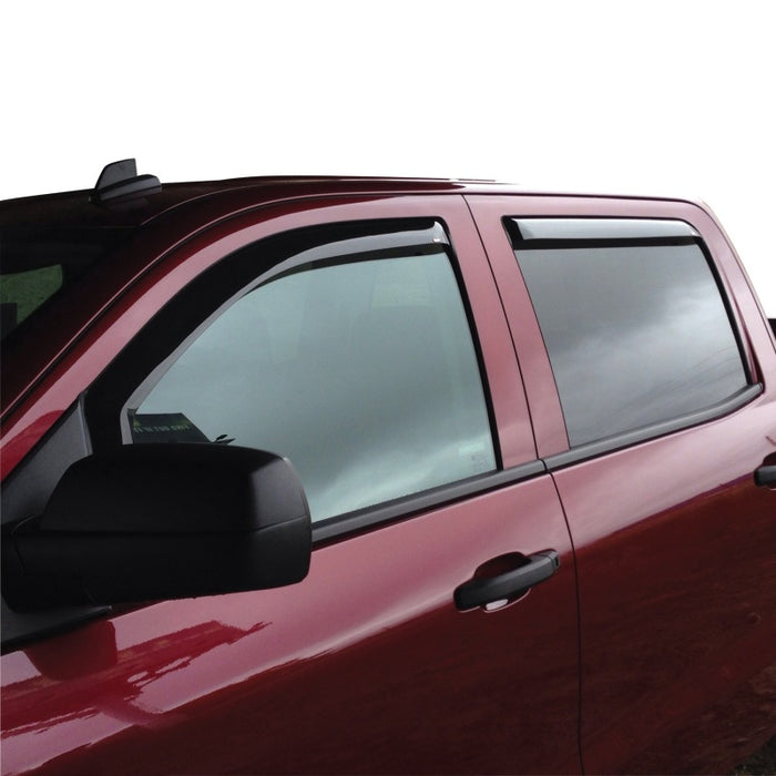 Westin 2014-2018 Chevy Silverado 1500 Crew Cab Wade In-Channel Wind Deflector 4pc - Smoke