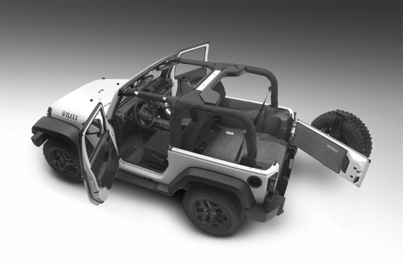 BedRug 2018+ Jeep JL 2Dr Front 2 Pc Floor Kit (Incl Heat Shields)