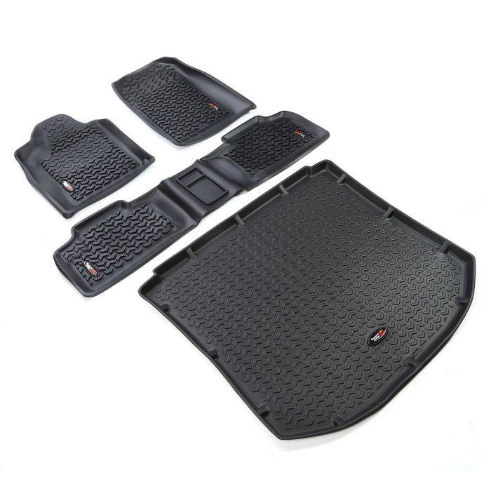 Rugged Ridge Floor Liner Front/Rear/Cargo Black 2011-2019 Jeep Grand Cherokee WK2