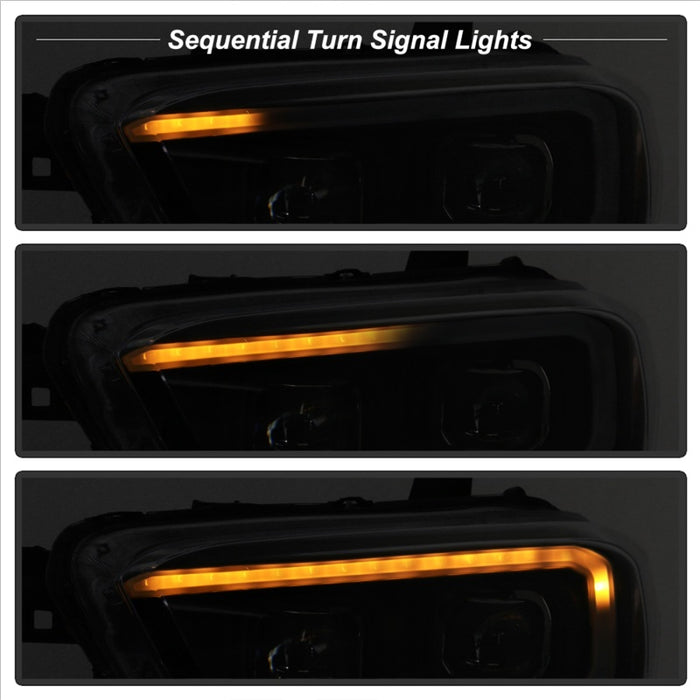 xTune 16-18 Toyota Tacoma SR/SR5 DRL Proj Headlights w/Turn Signal - Blk (PRO-JH-TTA16-SR-BK)