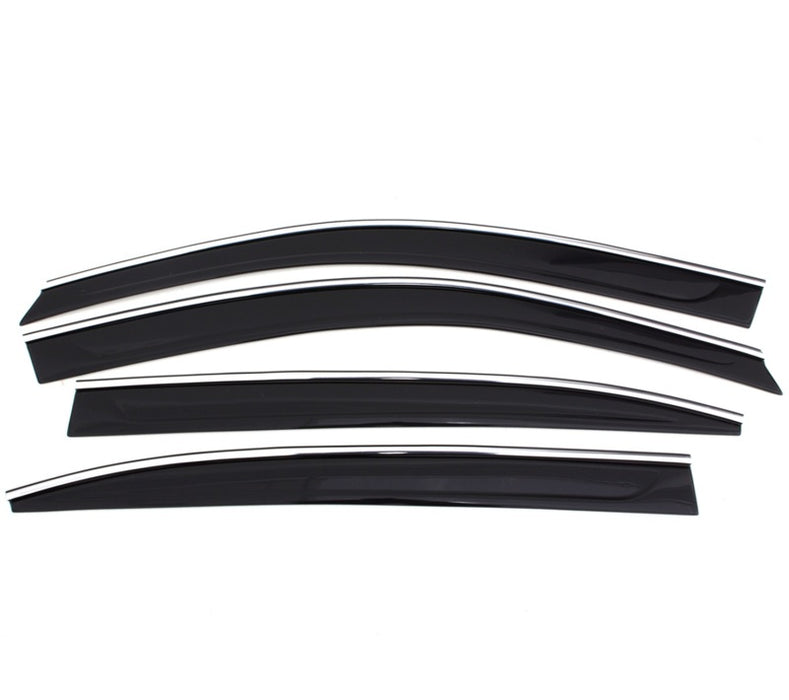 AVS 11-18 Jeep Grand Cherokee Ventvisor Low Profile Deflectors 4pc - Smoke w/Chrome Trim