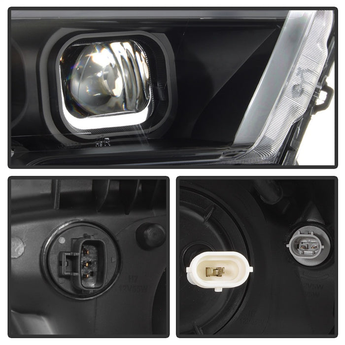 xTune 16-18 Toyota Tacoma SR/SR5 DRL Proj Headlights w/Turn Signal - Blk (PRO-JH-TTA16-SR-BK)