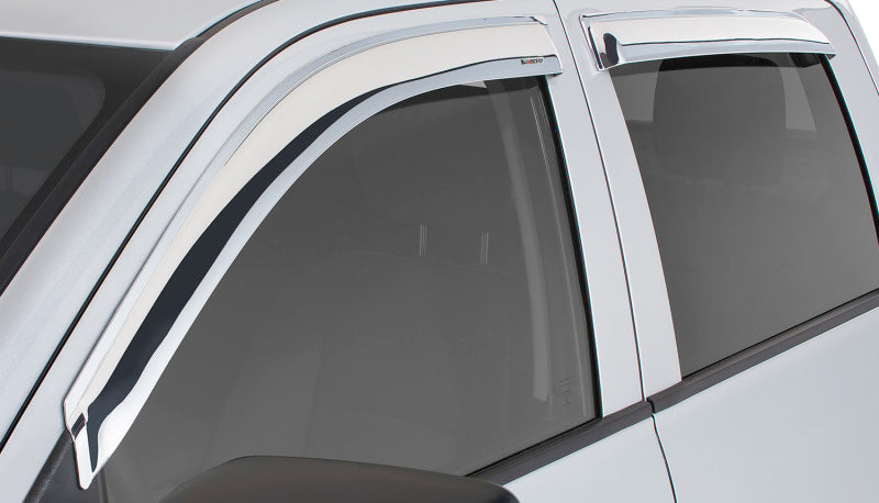 Stampede 2019 Chevy Silverado 1500 Double Cab Pickup Tape-Onz Sidewind Deflector 4pc - Chrome
