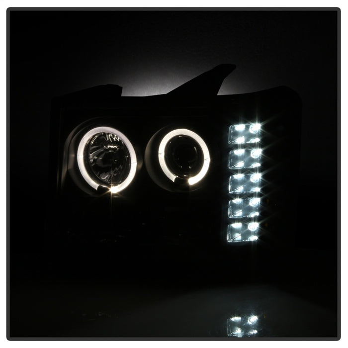 Spyder GMC Sierra 1500/2500 07-13 Projector Headlights LED Halo- LED Blk Smke PRO-YD-GS07-HL-BSM